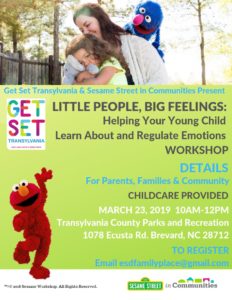 Parent Workshop: Little People, Big Feelings (childcare provided) @ Transylvania County Parks and Recreation