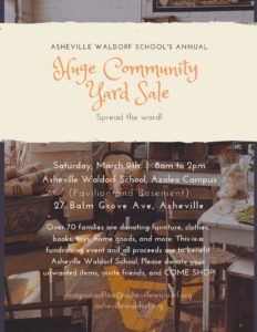 Annual Community Yard Sale @ Asheville Waldorf School, Azalea Campus