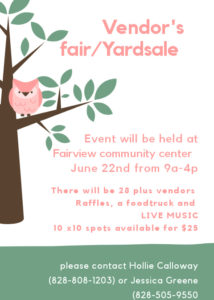 Vendor Fair / Yardsale @ Fairview Community Center