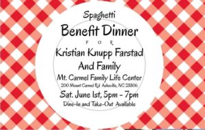 Spaghetti Benefit Dinner for Kristian Knupp Farstad and Family @ Mt. Carmel Family Life Center 