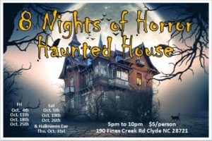 8 Nights of Horror Haunted House @ Fines Creek Community Center