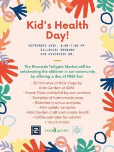 Kids Health Day at the Market @ Riverside Tailgate Market @ Zillicoah Beer Company