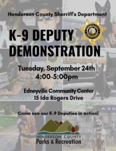 K-9 Deputy Demonstration @ Edneyville Community Center