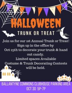 Halloween Trunk or Treat! @ Ballantyne Commons - Luxury Apartment Homes 