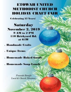 Etowah UMC Holiday Craft Fair @ Etowah United Methodist Church 