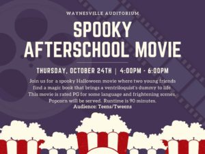 Spooky Afterschool Movie @ Haywood County Public Library