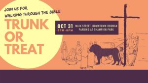 CANCELLED! Walking Through the Bible Trunk or Treat @ Main St, Rosman, NC 28772