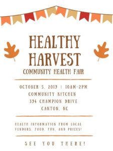 Healthy Harvest Community Health Fair @ Community Kitchen