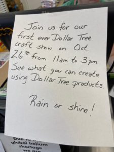 1st Annual Dollar Tree Craft Show @ Dollar Tree Oteen