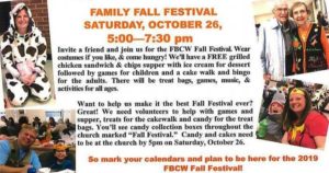 Family Fall Festival @ First Baptist Church Weaverville