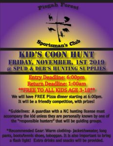 Kids Coon Hunt @ Spud and Debs Dog Hunting Supplies