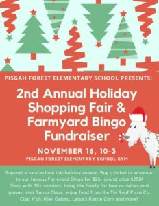 2nd Annual Holiday Shopping Fair & Farmyard Bingo Fundraiser @ Pisgah Forest Elementary School