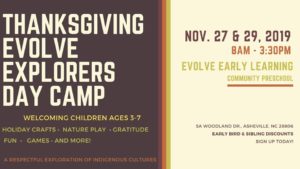 Thanksgiving Evolve Explorers Day Camp @ Evolve Early Learning