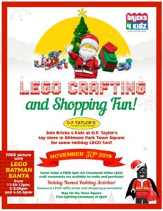 Holiday LEGO Crafting & Shopping! @ OP Taylor's (Biltmore Park Town Square)