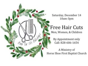 FREE Haircuts for the Holidays @ Horse Shoe 1st Baptist Church