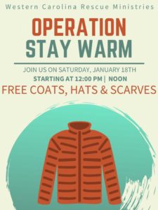 Operation Stay Warm: Free Coats, Hats, and Scarves @ Western Carolina Rescue Ministries