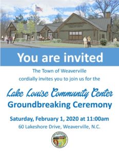 Lake Louise Park Community Center Groundbreaking Ceremony @ Lake Louise Weaverville, North Carolina