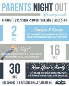 Parents Night Out (5-14 years) @ Blue Ridge Kids Center