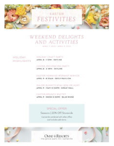 Easter Festivities (SEE DESCRIPTION FOR ACTIVITIES, DATES, & TIMES) @ Omni Grove Park Inn