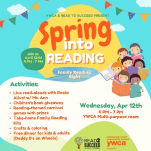 Spring Into Reading Family Reading Night @ YWCA of Asheville Multi Purpose Room