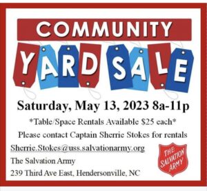 Community Yard Sale @ The Salvation Army of Hendersonville, NC