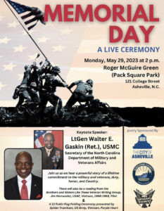 Memorial Day Ceremony @ Roger McGuire Green in Pack Square Park