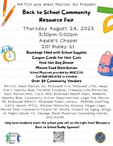 Back to School Community Resource Fair @ Addie's Chapel