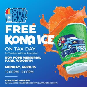 FREE KONA ICE FOR TAX DAY! @ Roy Pope Memorial Park