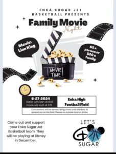 Enka Sugar Jet Basketball Presents: Family Movie Night @ Enka High Football Field