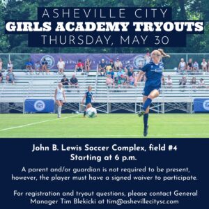 Asheville City Girls Academy Tryouts @ John B Lewis Soccer Fields, field #4