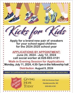 Register for The Salvation Army Kicks for Kids (Henderson County Kids) @ The Salvation Army of Hendersonville NC