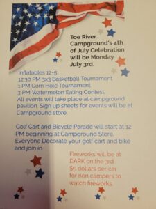 BURNSVILLE: 4th of July Celebration @ Toe River Campground