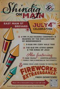 BREVARD: Shindig on Main July 4th Celebration @ Downtown Brevard