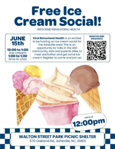 Ice Cream Social with Kind Behavioral Health @ Walton Street Park Picnic Shelter