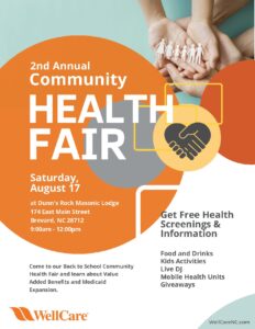 WellCare's Back to School Community Health Fair @ Dunn's Rock Masonic Lodge