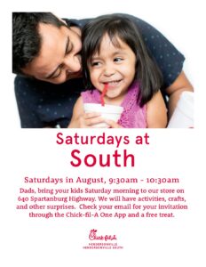 Daddy and Me Saturdays (3-10yrs) @ Chick-fil-A Hendersonville