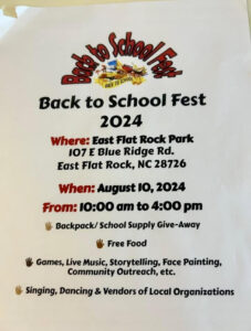 Back to School Fest 2024 @ East Flat Rock Park